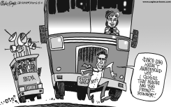 FRONTRUNNER MITT  by Mike Keefe