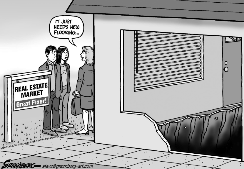Housing floor chasm bw