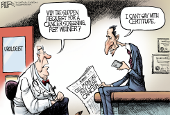WEINER CHECK-UP  by Nate Beeler