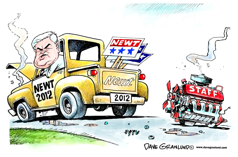  NEWT'S 2012 STAFF QUITS by Dave Granlund