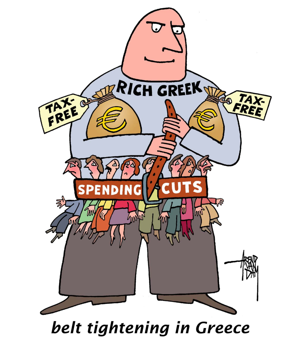 Greek belt tightening