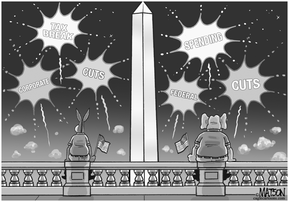 Dueling Fireworks Shows