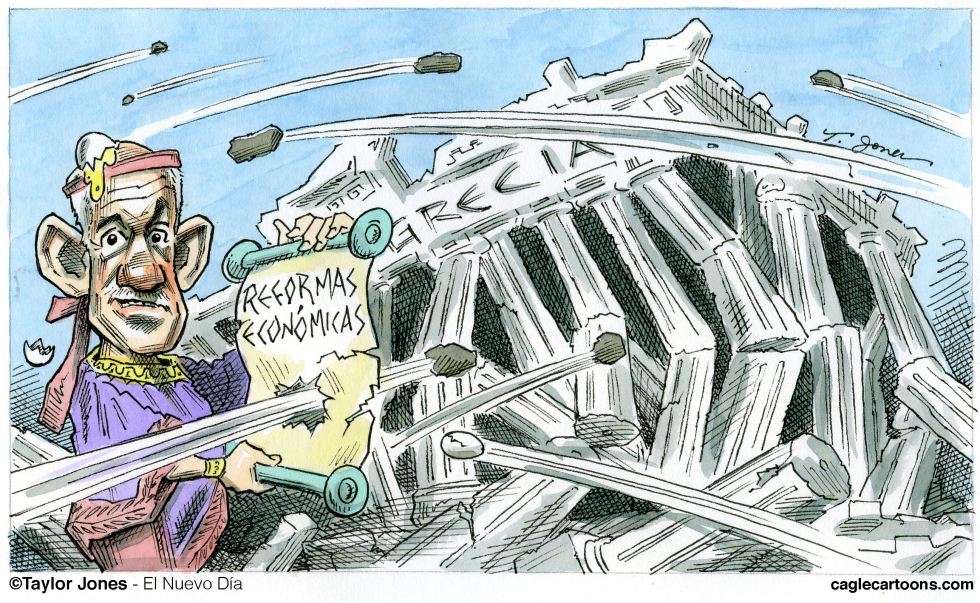 Papandreou among the Ruins - COLOR