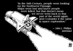 LAST SPACE SHUTTLE, B/W by Randy Bish