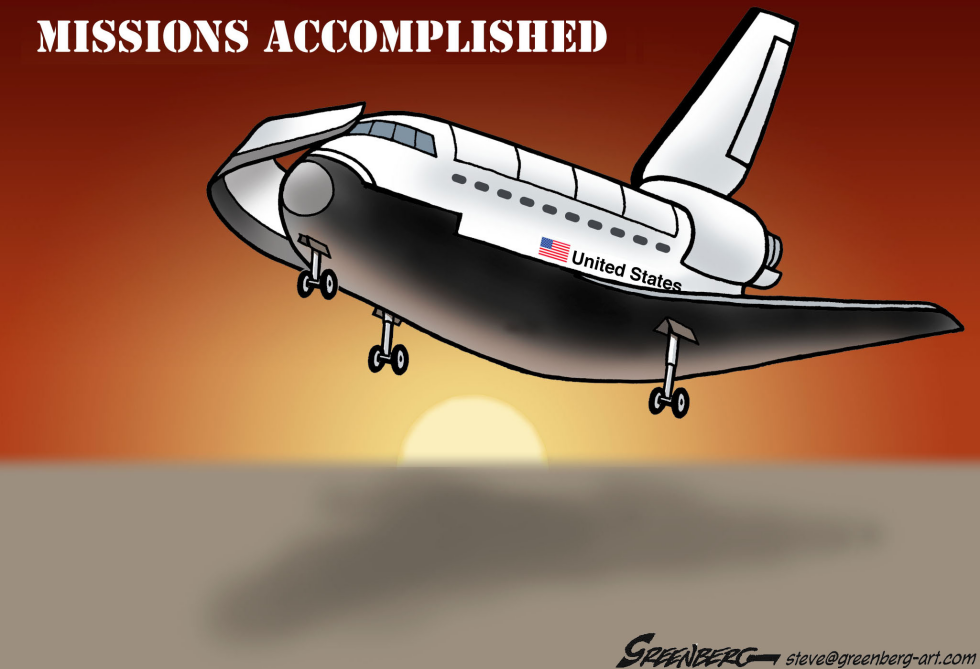 Space shuttle end corrected salute