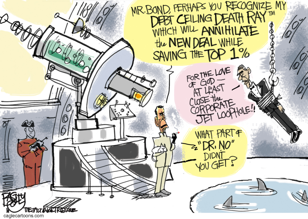  DR NO AND THE DEBT CEILING DEATH RAY  by Pat Bagley