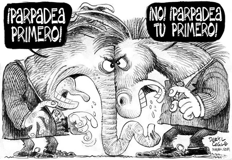  TECHO DE DEUDA - PARPADEA PRIMERO by Daryl Cagle