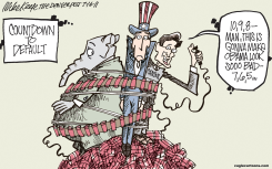 COUNTDOWN TO DEFAULT  by Mike Keefe