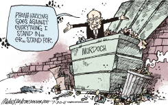MURDOCH ON HACKING  by Mike Keefe