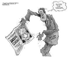 CAMERON-MURDOCH INK SMUDGES BW by John Cole