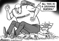 AMAZON  SALES TAX CALIF BW by Steve Greenberg