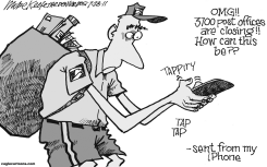 POST OFFICE CLOSINGS by Mike Keefe