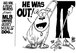 BAD BASEBALL UMPIRE CALL, B/W by Randy Bish