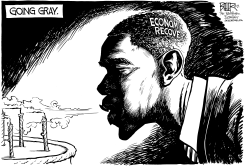 OBAMA GOING GRAY by Nate Beeler