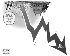 WALL STREET MELTDOWN BW by John Cole