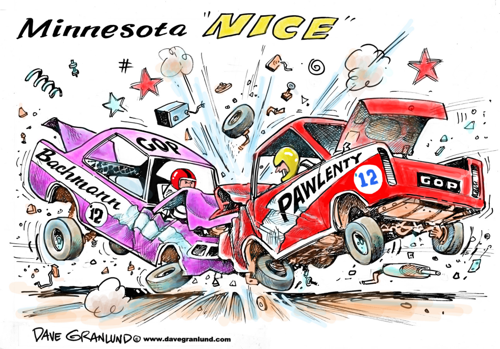  BACHMANN VS PAWLENTY by Dave Granlund