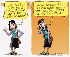 BAD ECONOMY - LIVE THE DREAM  by Daryl Cagle