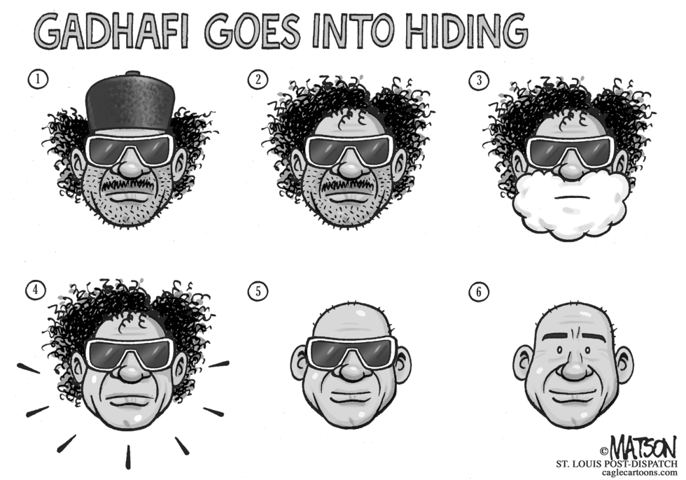  GADHAFI GOES INTO HIDING by RJ Matson