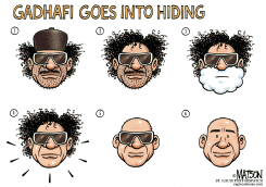 GADHAFI GOES INTO HIDING by R.J. Matson