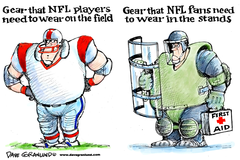  NFL FAN VIOLENCE by Dave Granlund