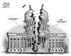 WHAT EARTHQUAKE BW by John Cole