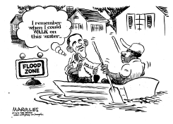 OBAMA SURVEYS HURRICANE FLOODING by Jimmy Margulies