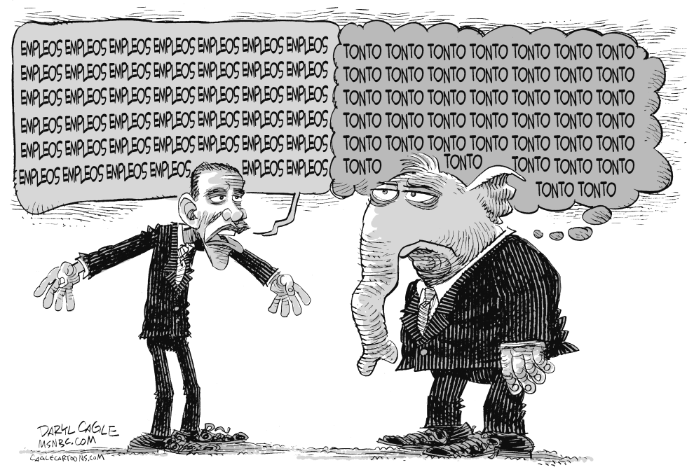  OBAMA, EL GOP Y LOS EMPLEOS by Daryl Cagle