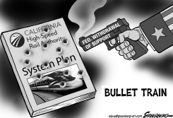 CALIF BULLET TRAIN BW by Steve Greenberg