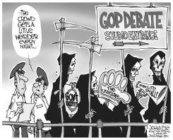 GOP DEBATE CROWD BW by John Cole