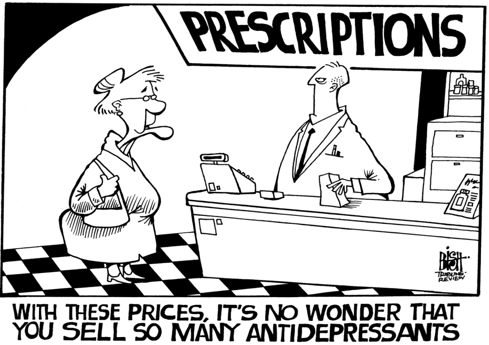 PRESCRIPTION COSTS, B/W