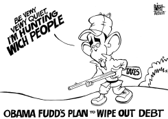 OBAMA FUDD, B/W by Randy Bish