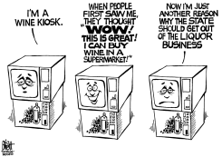 LOCAL- PA WINE KIOSK, B/W by Randy Bish