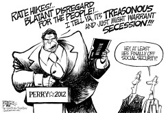RICK PERRY RHETORIC by Nate Beeler