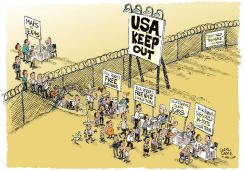 RICK PERRY BORDER FENCE  by Daryl Cagle