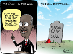 HERMAN CAIN by Rob Tornoe