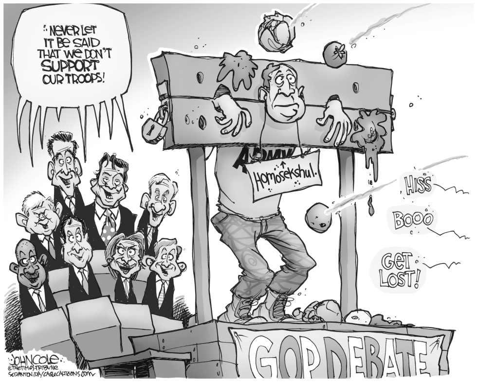 GOP and gay troops BW