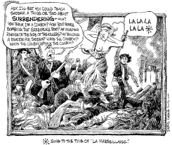 BUSH FRANCE DELACROIX by Daryl Cagle