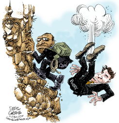 HERMAN CAIN CLIMBS  by Daryl Cagle
