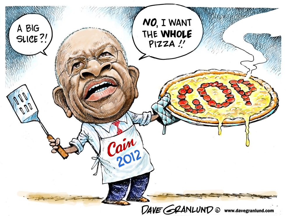  HERMAN CAIN AND GOP PIZZA by Dave Granlund