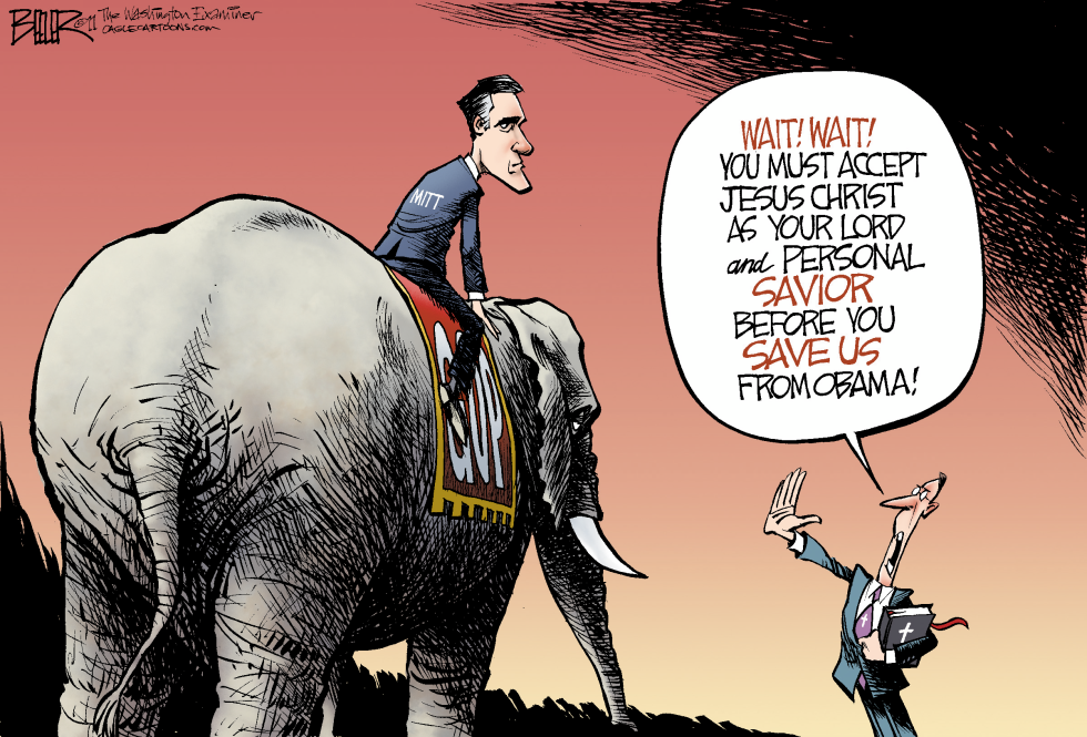  ROMNEY AND THE RELIGIOUS RIGHT by Nate Beeler