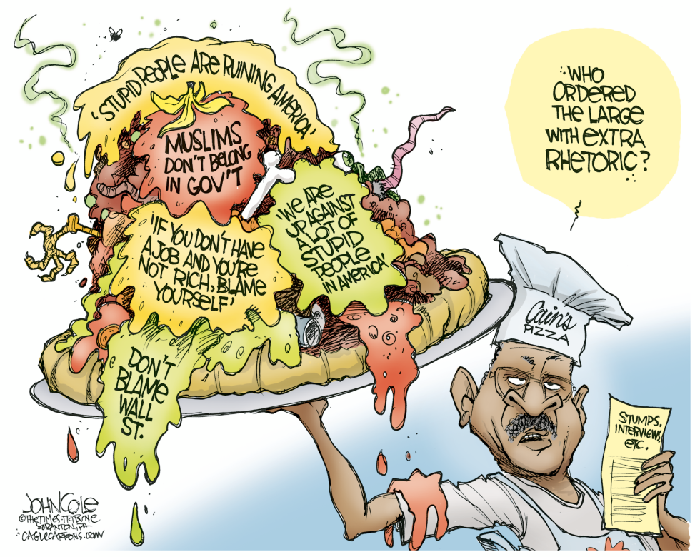 Herman Cain rhetoric COLOR