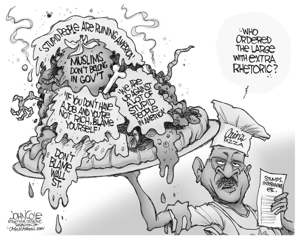 Herman Cain rhetoric BW