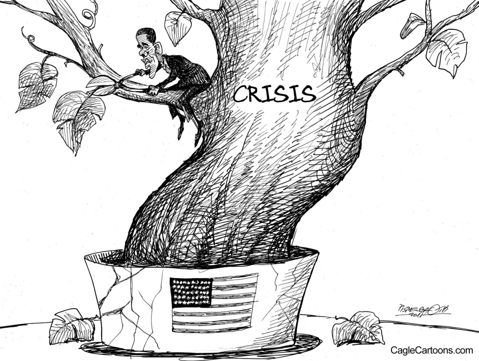  OBAMA TRIMS CRISIS by Petar Pismestrovic