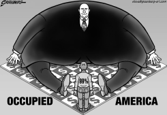OCCUPIED AMERICA BW by Steve Greenberg