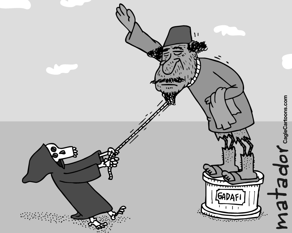 Death Tears Down Gadhafi