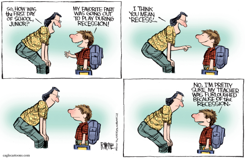 RECESS OR RECESSION  by Rick McKee