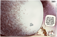 CRUSHING DEBT  by Rick McKee