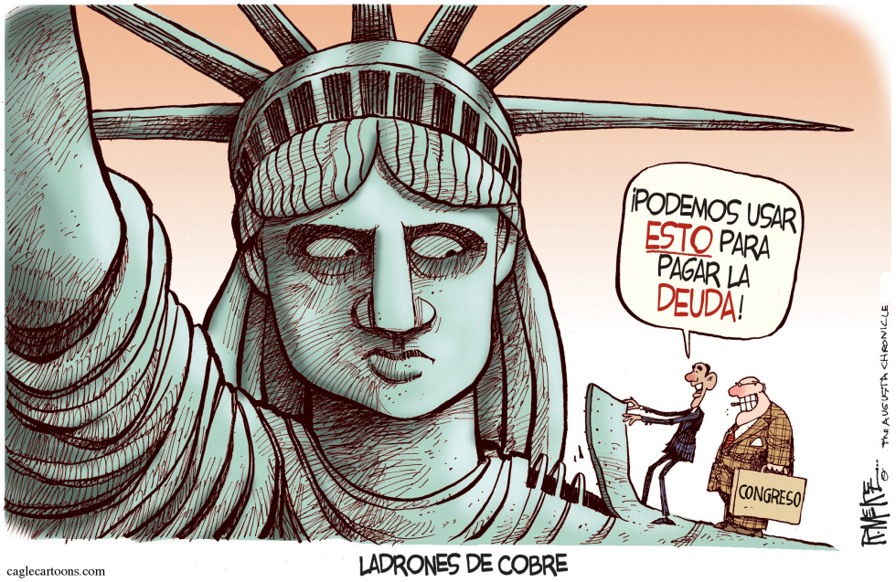  OBAMA LADRON DE COBRE  by Rick McKee